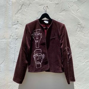 Vintage velvet plum glam overcoat